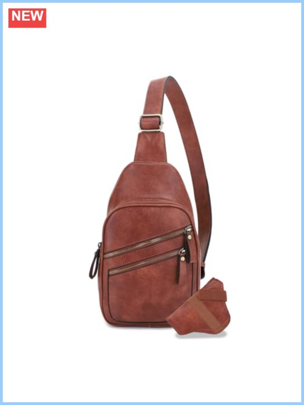 Unisex Multi-Pocket Concealed Carry Sling Bag Crossbody Backpack Purse Faux